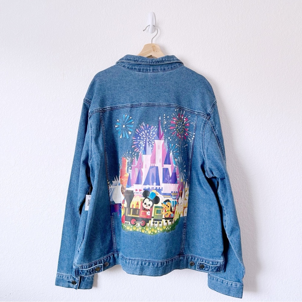 Disney Parks Joey Chou Magic Kingdom Castle Denim Jacket XXL NWT NEW 2023